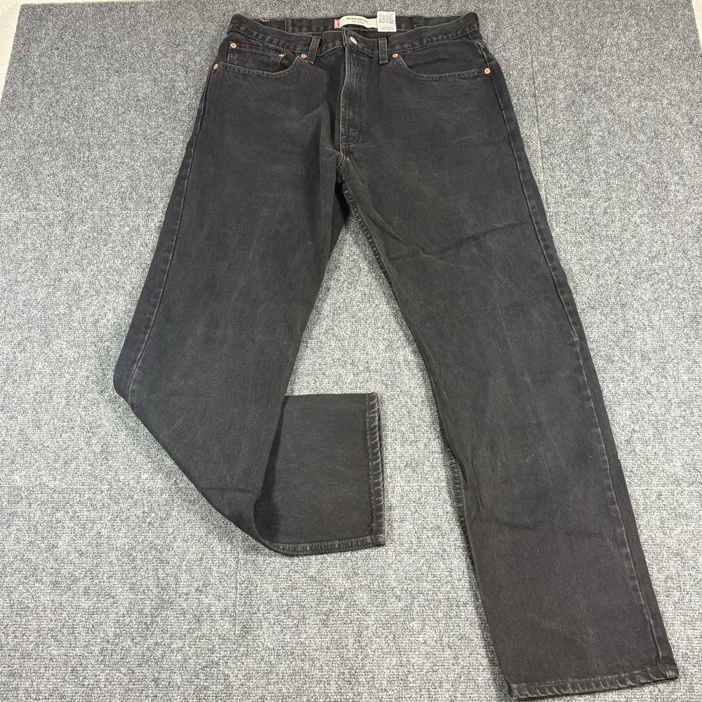 Vintage Y2K LEVIS 505 Regular Fit Straight Jeans Men Fits 34x33 Black Denim READ